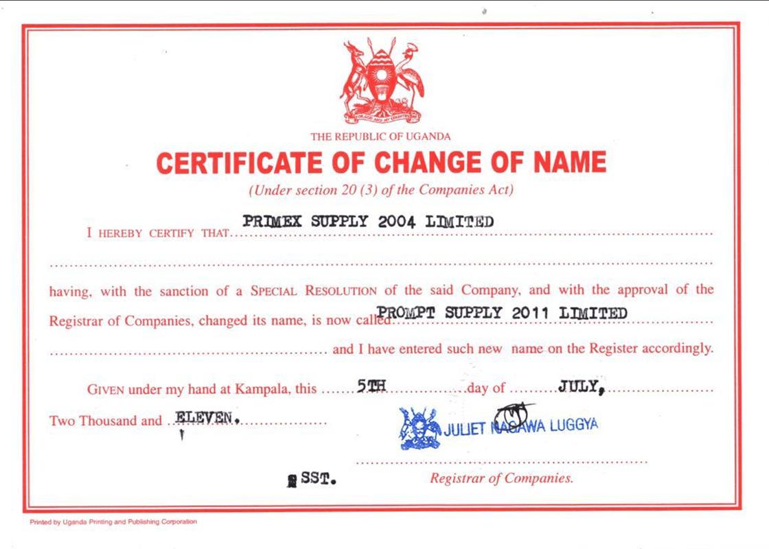 Certificate of Incorporation